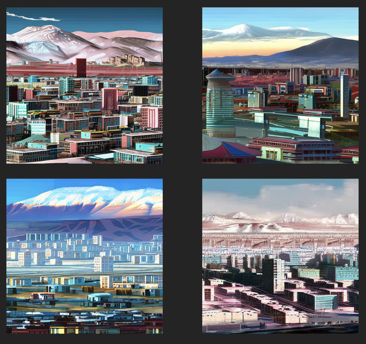 Ulaanbaatar city in 2050, digital art.